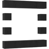 Syfax Ensemble meuble TV 8 pcs 100 x 30 x 30 cm Chêne noir