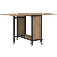 vidaXL Table à manger pliante avec roulettes 130 x 80 x 76,5 cm Acier PB