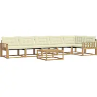 vidaXL Ensemble de canapés d'extérieur , 7 pièces, blanc et crème, 79 x 79 x 37 cm