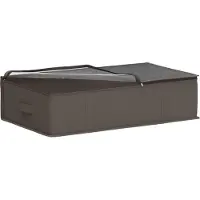 vidaXL Boîte de rangement avec fenêtre transparente sur le dessus, gris, en non-tissé