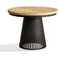 Alpi Möbel Table de Salle à Manger, Table Ronde Extensible, Meubles de Salon, Pieds en Métal, Diamètre 100 cm, Artisan, Collection Nero