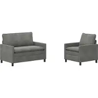 vidaXL Ensemble de canapés, 2 pièces, gris foncé, en velours