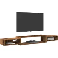 vidaXL Meuble TV mural Montage mural Bois ancien 180 x 28 x 21 cm