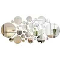 OEM Autocollants muraux amovibles en forme de cercles et de miroirs ronds pour le salon et la chambre à coucher