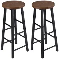 OEM Tabourets de bar hauts en bois - Hauteur 71 cm - Marron foncé - Lot de 2 - Cuisine - Tabourets de bar - Sans dossier - Bois