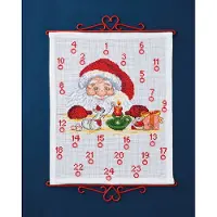 Mango Permin Kit de broderie au point de croix Calendrier de l'Avent "Santa Claus et les souris", motif à compter, 38x46cm