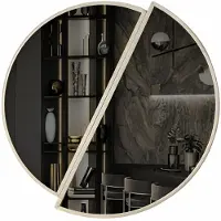 Xl Moebel Gmbh Ensemble élégant composé d'une commode et d'un miroir sur pied rehaussé de touches dorées