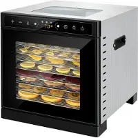 Lixada Déshydrateur alimentaire avec fenêtre de visualisation, 8 plateaux en acier inoxydable, éclairage intégré, minuterie réglable, régulation de température réglable de 30 °C à 90 °C
