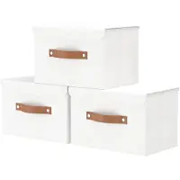 Markenlos Boîte de rangement avec couvercle, 38 x 25 x 25 cm, boîtes pliables en tissu, paniers de rangement, armoire