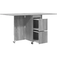 vidaXL Table à manger 2 pièces 140 x 80 x 77 cm Panneau de bois gris Sonoma