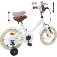 vidaXL Vélo pour enfant 12 pouces, pour les 2-4 ans, blanc
