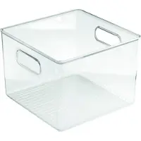 SmartaSaker Bac de rangement iDesign en plastique recyclé pour cuisine et congélateur - 20 x 20 x 15 cm, Transparent