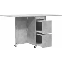 vidaXL Table à manger 2 pièces 140 x 80 x 77 cm en aggloméré, gris béton