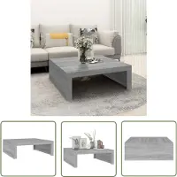 The Living Store Table basse Gris Sonoma 100x100x35 cm Bois composite