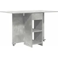 vidaXL Table de salle à manger 115 x 70 x 75 cm, aggloméré, gris béton, rectangulaire