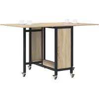 vidaXL Table à manger pliante avec roulettes 130 x 80 x 76,5 cm Acier PB