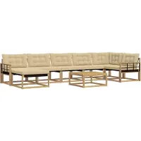 vidaXL Ensemble de canapés d'extérieur , 8 pièces, blanc et beige, 79 x 79 x 37 cm