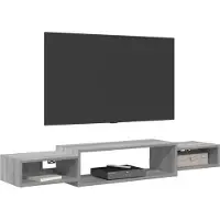 vidaXL Meuble TV mural Montage mural Sonoma gris 140 x 28 x 21 cm