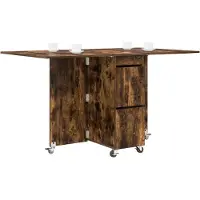 vidaXL Table à manger 2 pièces 140 x 80 x 77 cm Panneau de bois Chêne fumé