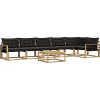 vidaXL Ensemble de canapés d'extérieur , 7 pièces, blanc et noir, 79 x 79 x 37 cm