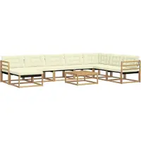 vidaXL Ensemble de canapés d'extérieur , 9 pièces, blanc et crème, 79 x 79 x 37 cm