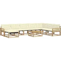vidaXL Ensemble de canapés d'extérieur , 9 pièces, blanc et crème, 79 x 79 x 37 cm