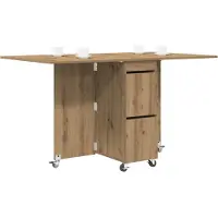 vidaXL Table de salle à manger 2 pièces 140 x 80 x 77 cm en bois d'ingénierie, chêne Artisan