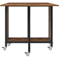 vidaXL Table à manger pliante avec roulettes 130 x 80 x 76,5 cm Acier PB