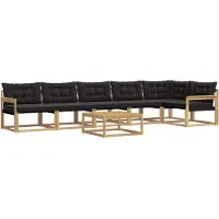 vidaXL Ensemble de canapés d'extérieur , 7 pièces, blanc et noir, 79 x 79 x 37 cm