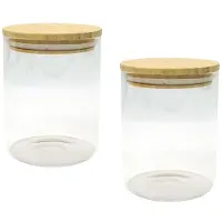 Fackelmann Lot de 2 boîtes en verre avec couvercle hermétique Nature Divers