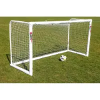 Powershot But de football PRO - 1,8 x 1,2m - uPVC - RÉSISTANT AUX INTEMPÉRIES - Mur de but inclus !