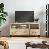 vidaXL Armoire TV Chêne Sonoma 102x36x50 cm Bois composite - Armoire TV - Meubles TV - Support TV