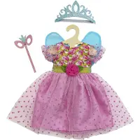 Heless Robe de poupée "Princesse Lillifee" avec couronne pailletée et masque pour les yeux, 3 pièces