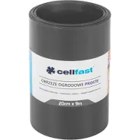 Cellfast Bordure de gazon Lisse Clôture de jardin Bordure de tonte Jardin Palissade Barrière anti-racines Plastique Graphite 20cm x 9m