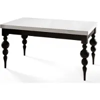 Alpi Möbel Lena Table de salle à manger, rectangulaire, extensible, dimensions : 120-160 x 80 x 78,5 cm, table de salon, couleur : noir, avec pieds de table de couleur noire