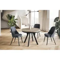 Alpi Möbel Table de salle à Manger Ronde, EVO, Table à Manger Extensible, Diamètre 110 cm - 210 cm, Sonoma