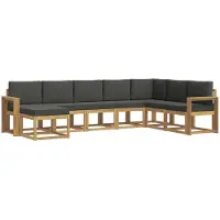 vidaXL Ensemble de salon de jardin 8 pièces, blanc et anthracite