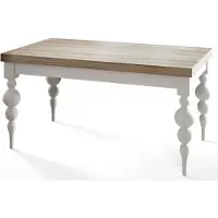 Alpi Möbel Lena Table de salle à manger, rectangulaire, extensible, dimensions : 160-210 x 90 x 78,5 cm, table de salon, couleur : Sonoma, avec pieds de couleur blanche