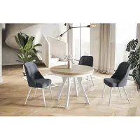 Alpi Möbel Table de salle à Manger Ronde, EVO, Table à Manger Extensible, Diamètre 80 cm - 130 cm, Halifax