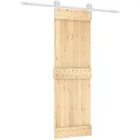 Syfax Porte coulissante moderne, système supérieur silencieux, bois de pin massif, rail acier poudré, gain de place, 70 x 210 cm, intérieur, Naturel et B...