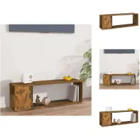 vidaXL Armoire TV chêne fumé 100x24x32 cm Bois composite - Meuble TV