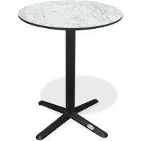 DCB Groupe Table ronde de jardin en acier et plateau HPL