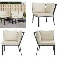 vidaXL Chaise de jardin avec coussins couleur sable 76x76x79 cm Acier - Chaise de jardin - Chaise extérieure - Chaise de terrasse