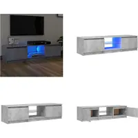 vidaXL Armoire TV avec lampes LED gris béton 140x40x35,5 cm - Armoire TV - Armoire TV Avec LED - Meuble TV