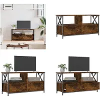 vidaXL Armoire TV Chêne Sonoma 90x33x45 cm Bois composite & Fer - Armoire TV - Meubles TV - Meubles TV
