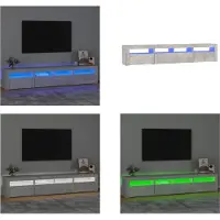 vidaXL Armoire TV avec lampes LED gris béton 210x35x40 cm - Armoire TV - Pied TV - Armoire média