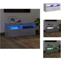 vidaXL Armoire TV avec lampes LED gris béton 90x35x40 cm - Meuble TV
