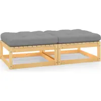 Prolenta Maison Exclusive - Tabourets de jardin avec coussins (lot de 2) en bois de pin massif