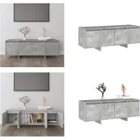 vidaXL Armoire TV gris béton 120x30x40,5 cm Bois composite - Armoire TV - Armoire TV - Buffet bas - Armoire stéréo