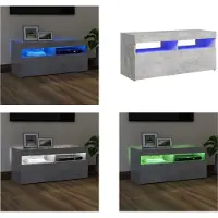 vidaXL Armoire TV avec lampes LED gris béton 90x35x40 cm - Armoire TV - Armoire TV Avec LED - Meuble TV